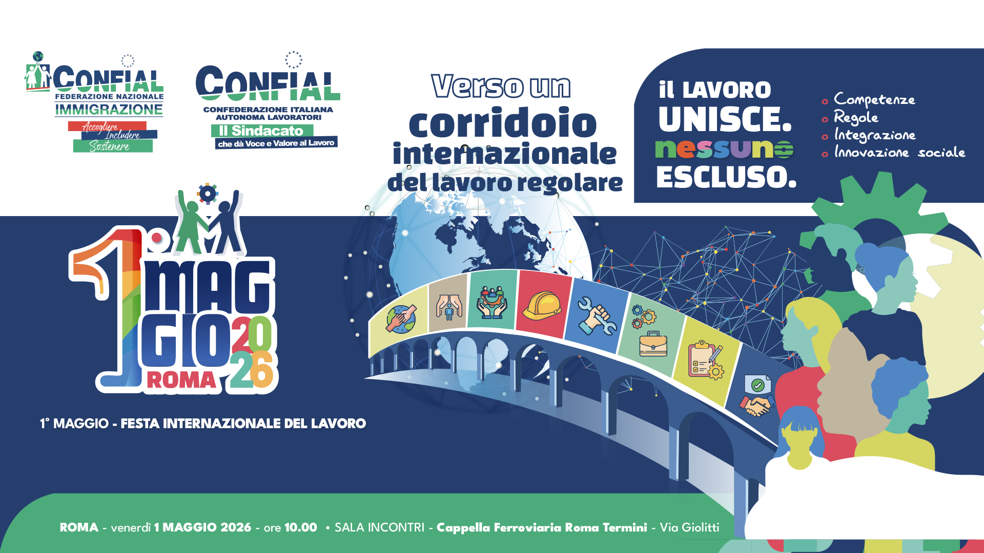 1° Maggio CONFIAL a Roma Termini: lavoro regolare, migrazioni e diritti | Confial TV
